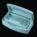 Nail Tool Sterilizer Box Plastic Disinfectant Container for Nail Art Accessories Tools, Hair Salons and Beauty Centers, Sterilizer Soaking Box with Strainer Pedicure Manicure Equipment, Blue