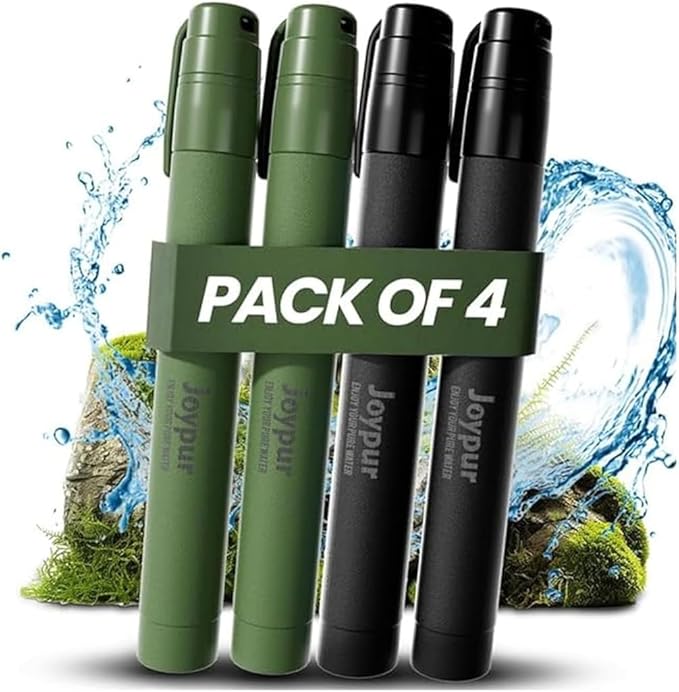 Portable Water Filter Straw Survival, Essential Camping & Hiking Gear, Water Purification Straw for Travel, Biking and Emergency Preparedness