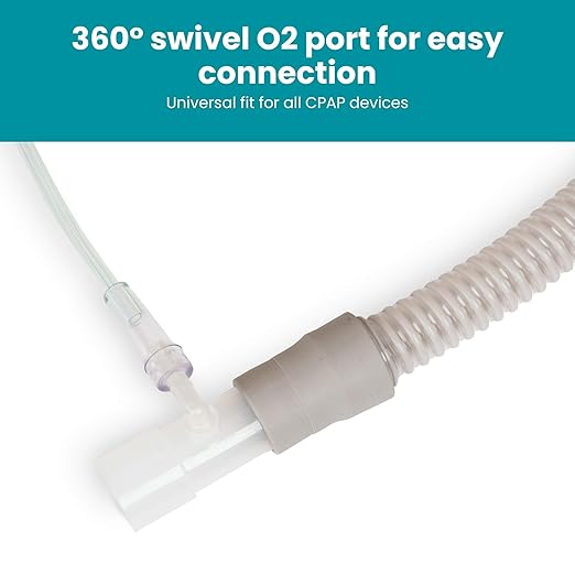 2-Pack LifeSource Oxygen Enrichment Adapter, Oxygen Connector. CPAP Tube Adapter.