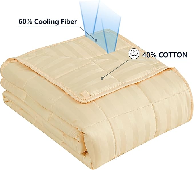 Weighted Blanket Queen Size (60"x80" 25lbs),Ultra Soft and Cozy Cooling Weighted Blanket Queen Size for Adult,Heavy Blanket with Machine Washable Soft Blanket, Beige