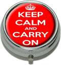 Keep Calm and Carry On Red Pill Case Trinket Gift Box