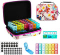 31-Day Monthly Pill Organizer with 3 Daily Compartments, Travel Medication Box with Pill Cutter, AM PM Storage Case (Butterfly 31-Day Medicine Storage Box)