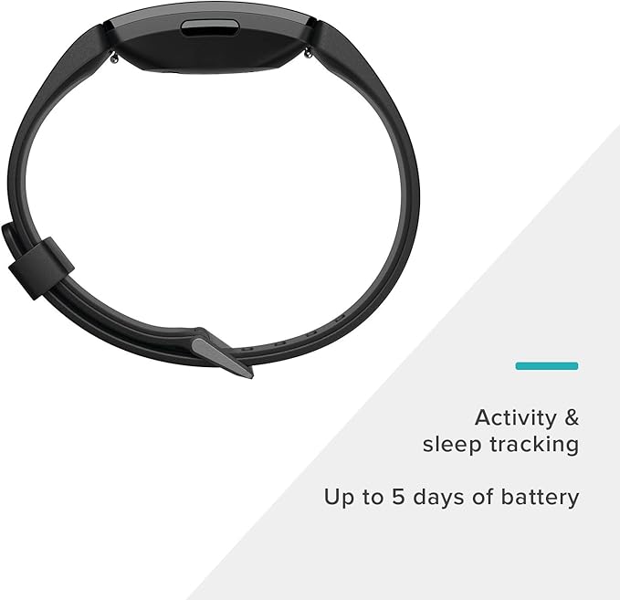 Fitbit Inspire HR Heart Rate and Fitness Tracker, One Size (S and L Bands Included), 1 Count