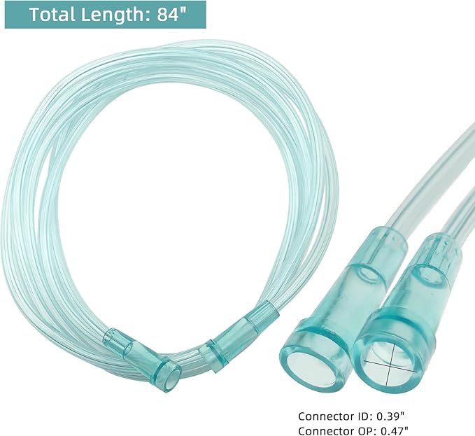 3 Pack Pediatric Oxygen Mask for Face with 7 Ft Tube, Kid Oxygen Mask with Adjustable Elastic Strap - Pediatric Elongated Size