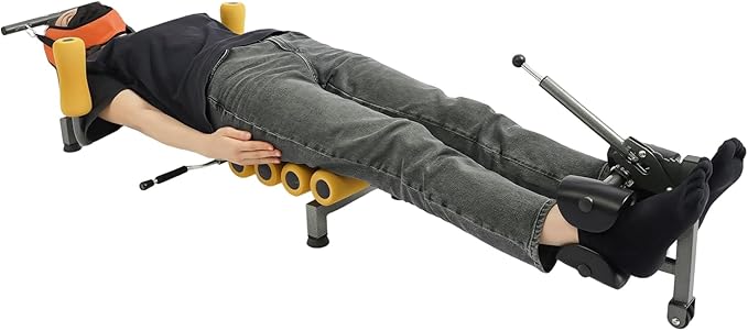 Lumbar Stretch Tool Traction Table, Portable Cervical Lumber Spine Stretcher Bed, Corrects Bent or Deformed Vertebrae,Full Body Traction & Stretch Decompression Bench/Table Machine, Relieve Neck Pain