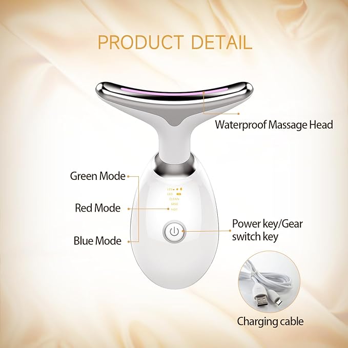 Neck Face Device, 3 in 1 Portable Face Sculpting Tool, Three Modes Facial Skin Care Tool, White