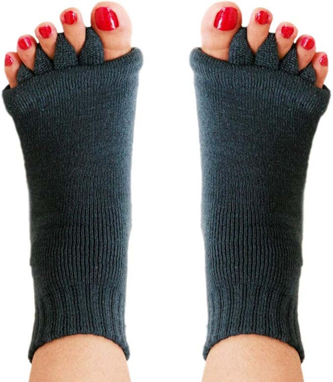 AIBEARTY 3 Pairs Yoga Sport Gym Five Toe Separator Socks Foot Massage Toeless Socks