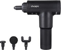 Vivitar Vivaspa Handheld Cordless & Rechargeable Massage Gun with LCD Display for Athletes, Percussive Deep Tissue Percussion Massager with 4 Interchangeable Heads and 6 Speed Modes, Black