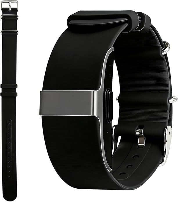 Silicone Loop Strap Compatible with Hume Health Band, Soft Silicone Replacement Band Adjustable Clasp Buckle Closure Strap Wristband for Fitness Tracker