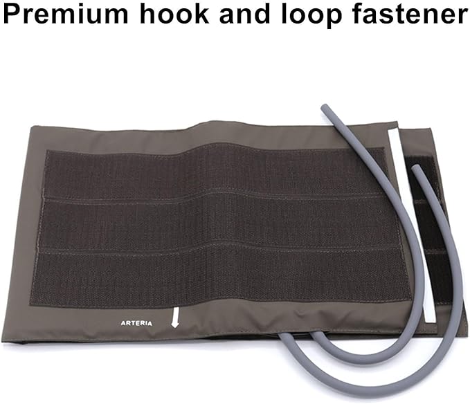 NIBP Cuff with BP12 Connectors for Thigh, 42-54 cm Dual Tubes Reusable PU Brown Replacement Blood Pressure Cuff with Inner TPU Airbag