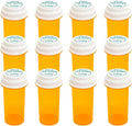 Prescription Reversible Thumb Tab Vials,Pill Bottles with Child Resistant Cap,Empty Medicine Bottles with Caps,Medicine Container for Personal Medication & Pharmacy.(20dram,12pcs)