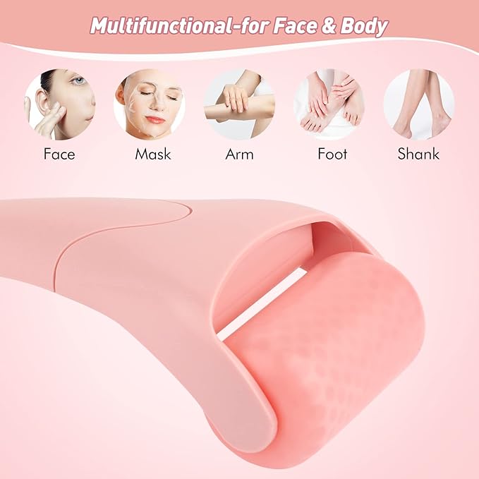 Ice Roller for Face,Eyes,Facial Massager Tool,Soothing Skin Care Tool,Cooling Skincare Device for Puffiness,At-Home Spa Gift for Women(Pink)