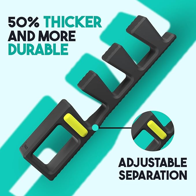 APEX Adjustable Toe Separators, Spreaders, Spacers, Straightener to Correct Toes for Men and Women, Bunion Corrector, Plantar Fasciitis, 50% Thicker, 2 Pairs, S/M and Large, Black