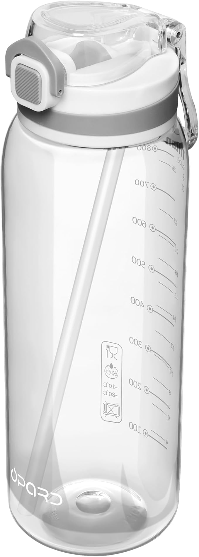 Opard Peak 1000 ml/34 oz Water Bottle with Straw Cap, BPA-Free, Leak Proof Flip Top Bottle