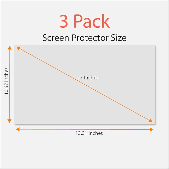 Anti Blue Light Screen Protector (3 Pack) for 17 Inches Desktop Monitor with Aspect Ratio 5:4. Filter out Blue Light and relieve computer eye strain to help you sleep better