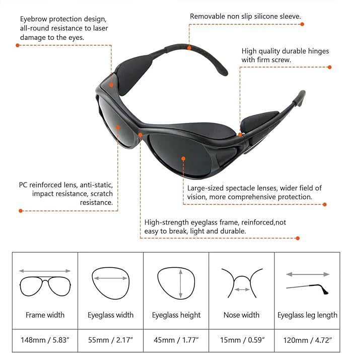 Professional Red Light Therapy Goggles, Infrared & LED Red/Blue Light Protection