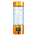 Hydrogen Water Bottle - Portable Rechargeable Water Bottle with LED Timer, Aluminum and Glass, 5000 PPB Hydrogen Production, Gift for Husband Wife Father Friend Client (Orange, 11.6Oz)