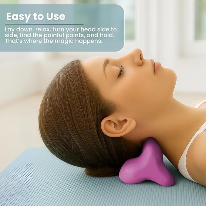100% Silicone – Occipital Release Tool – Trigger Point Neck Massager for Neck Pain Relief – Flexible Silicone Bends to Relieve Deep Muscle Tension Without The Discomfort of Hard Plastic