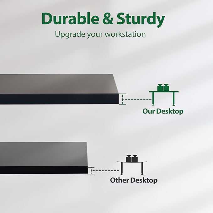 Agilestic Electric Standing Desk, 71 x 24 Inches Height Adjustable Desk, Sit Stand up for Work Office Home, Ergonomic Rising Computer Table with Memory Preset, Black
