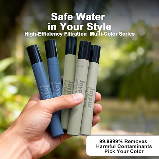 Portable Water Filter Straw Survival,Emergency Water Straw,Water Purification for Essential Camping & Hiking Gear,Biking and Emergency Preparedness(Green*2)