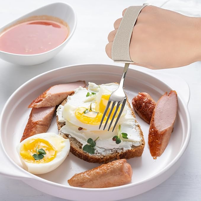 3 Pack Universal Cuff, Universal Hand Strap for Holding Utensils, Eating Assistance Cuff for Weak Grip & Limited Mobility (3 Different Designs to Suit Various preferences)