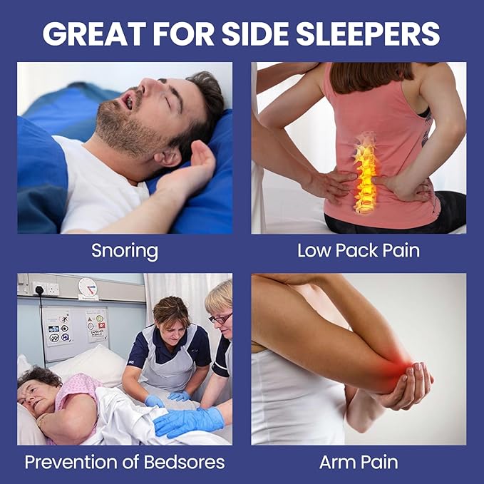 Positional Pillow - Anti-Snoring Memory Foam Pillow - Ideal for Throat Related Snoring Relief & Supports Healthy Side Sleep Positioning