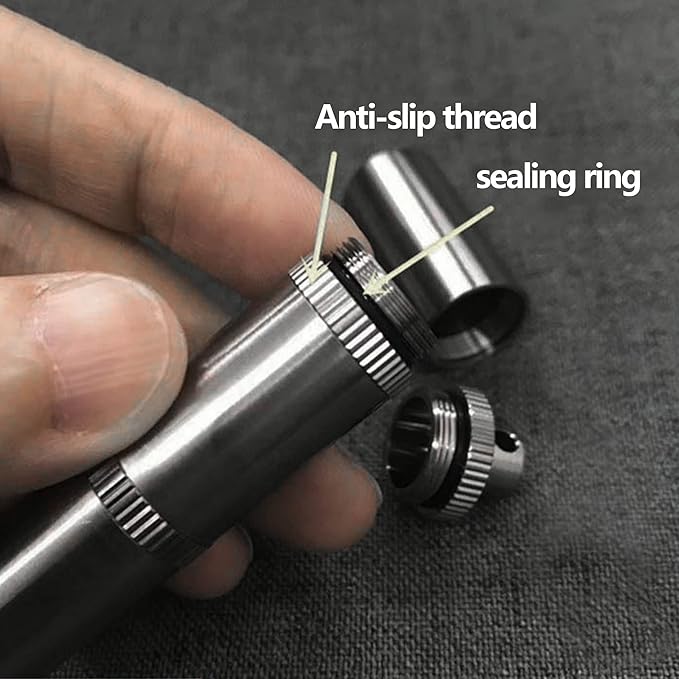 Portable Multi-Layer Pill Case Waterproof Equipment Storage Tank Pure Titanium, Small Portable Pill Case Medicine Bottle Keychain Emergency Outdoor First Aid Box Supplies (Style 3)