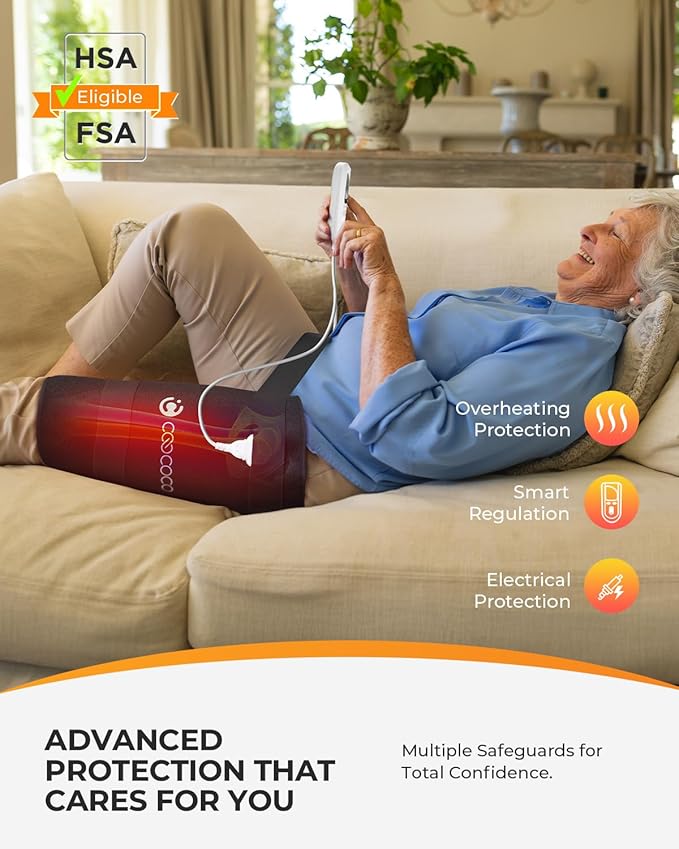 CooCoCo Hip Heating Pad for Hip Pain Relief, FSA Eligible Electric Hip Brace for Sciatica Pain Relief, Upgraded Heating Speed and Larger Heating Area, 6 Heating Levels, Auto-Off Timer, Hsa Store
