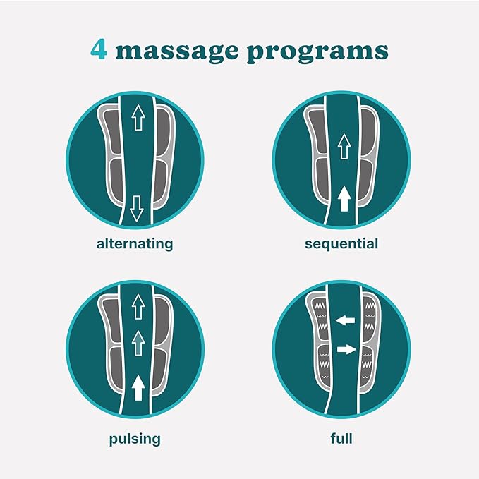 HoMedics Modulair Compression Foot Wrap Massager – Overlapped Compression Therapy with 4 Programs, Adjustable Intensity, Heat Settings, (Battery Sold Separately)