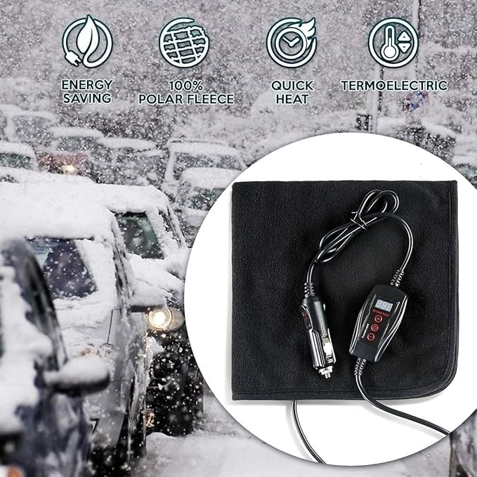 ZONETECH Black Warming Pad Cozy Warmth in Cold Weather Perfectly Sized for Comfort and Portability for Pets 4 Pack