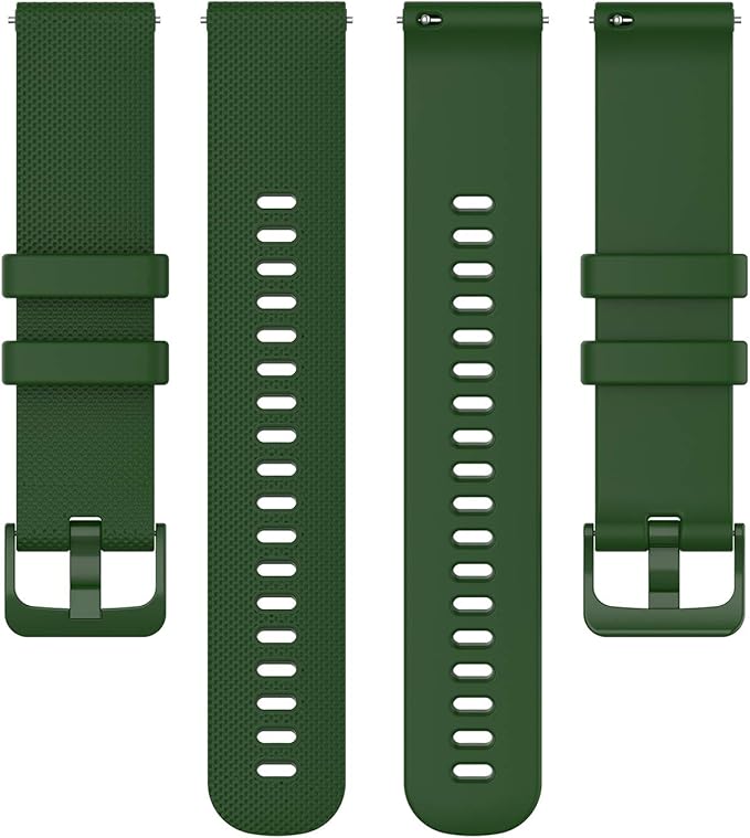 Compatible with Garmin Venu Sq Bands for Women Men, 20mm Quick Release Silicone Replacement Band Wristbands Straps Bracelet Fit for Garmin Vivoactive 3 Music, Forerunner 245 645 (Army Green)