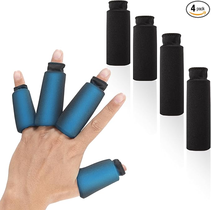 4 PCS Finger Ice Pack, Gel Thumb Ice Pack, Thumbs & Toes Hot Cold Therapy Ice Pack for Finger for Arthritis, Tendinitis, Trigger Finger and Swollen Finger (Black)