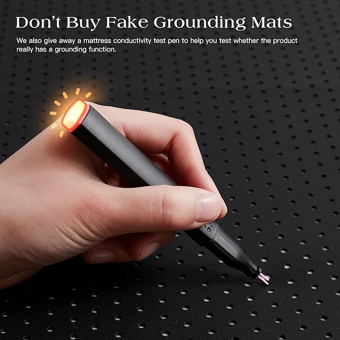 Grounding Mat for Bed, Earth Connected Mattress Cover Grounding Pad Grounded Kit, Cord Included (Queen)