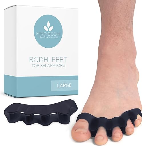 Mind Bodhi Toe Separators/Toe Spacers - For Men and Women - Large Size – Black