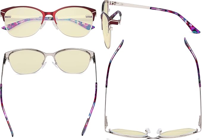 Eyekepper Blue Light Glasses - Semi Rimless Digital Eyeglasses for Women Blocking Computer Screen UV Rays