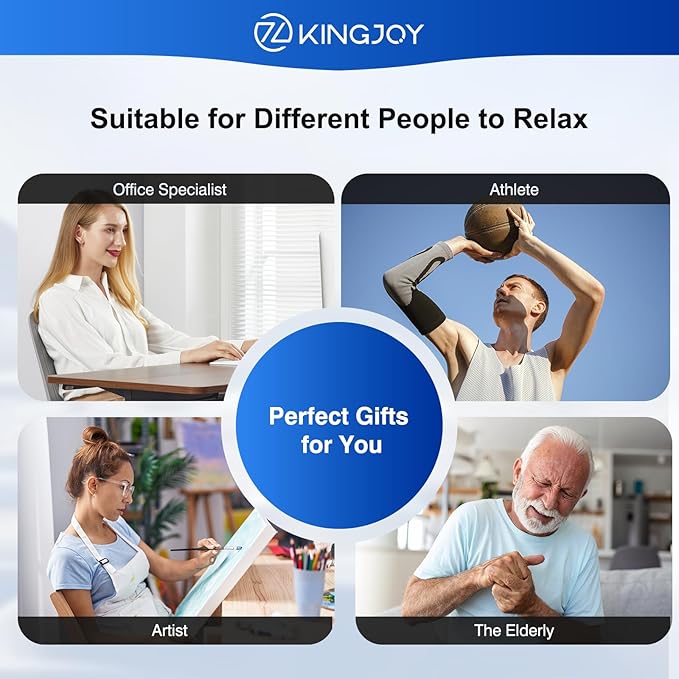 KINGJOY Hand Massager with Heat and Compression, 3D Kneading Hand Massagers for Arthritis and Carpal Tunnel Relief, Hand Therapy with Fan Cooling for Finger Numbness Relief, Gifts for Women