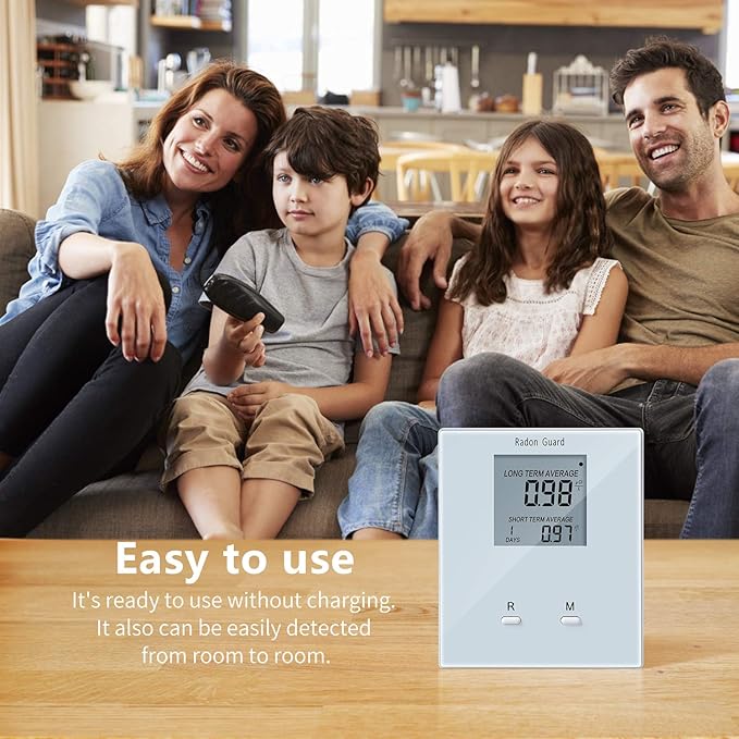 Home Radon Detector, Portable Radon Meter, Elifecity Long and Short Term Home Radon Monitor, Battery-Powered, Easy-to-Use