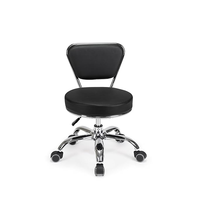 MAYAKOBA Salon Nail Pedicure Stool Pedicure Chair Dayton Black Pneumatic, Adjustable, Rolling Salon Furniture & Equipment