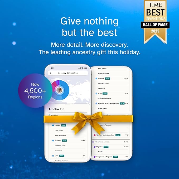 23andMe Health + Ancestry Service: DNA Test Kit, FDA-Authorized Reports, Genetic Test, Health Predispositions, Carrier Status, Family Tree (Before You Buy See Important Test Info Below)