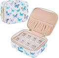 Weekly Pill Organizers, Portable Pill Case with Removable Pill Sorter, Travel Pill Organizer 7 Day,Leather Vitamin Box, Medicine Dispenser, Daily Pill Box Travel Case. (White with Butterfly)