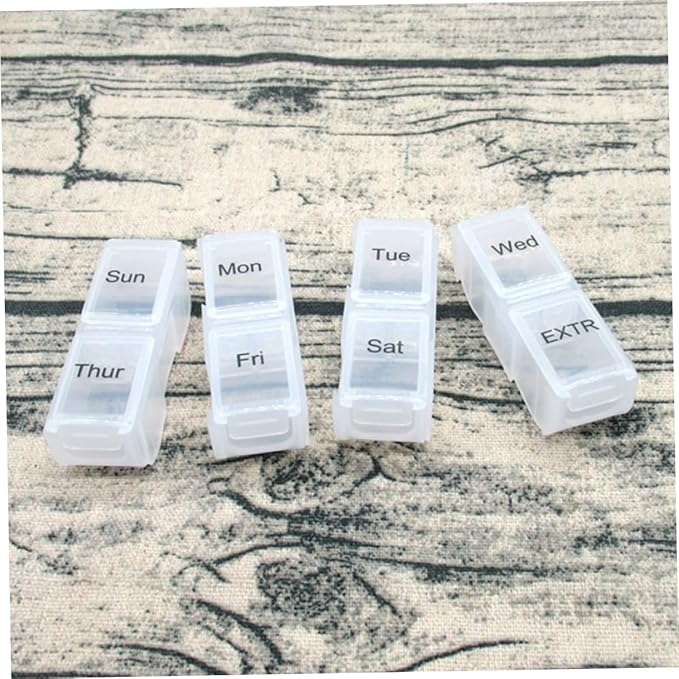 GLEAVI 2pcs Weekly Detachable Organizer Eight Container for Convenient Medicine Management Travel-Friendly Storage Box for Vitamins and Items