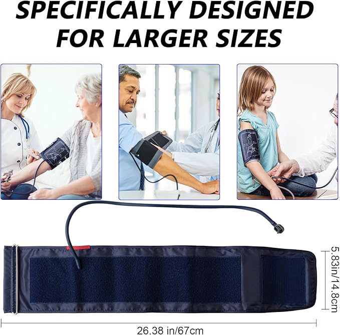Extra Large Blood Pressure Cuff Upper Arm 8.7"-20.5"(22-52cm) XL Replacement BP Cuff for Big Arms Adult Cuff with 8 Connectors Compatible with Omron and Other Brands BP Monitors