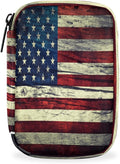Vintage American Flag Travel Pill Organizer Box Weekly Portable Pill Case Daily Pills 7 Day Small Birth Control Pills Container Removable Compartments for Medicine Vitamins Fish Oil