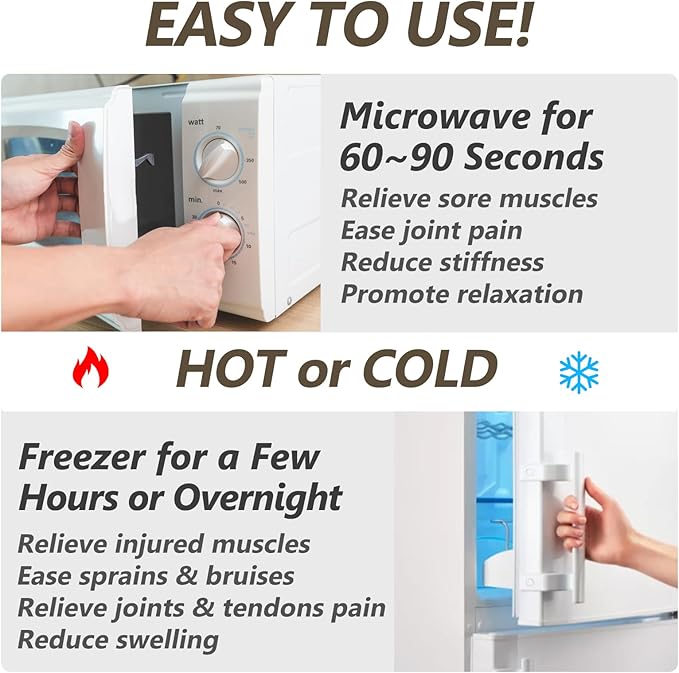Heating pad Microwavable with Washable Cover 6 * 12" Microwave Moist Heat Pad for Neck Shoulder, Cramps, Back Pain Relief, Warm Compress Rice Bean Bag Hot Pack for Muscles, Joints, Lavender