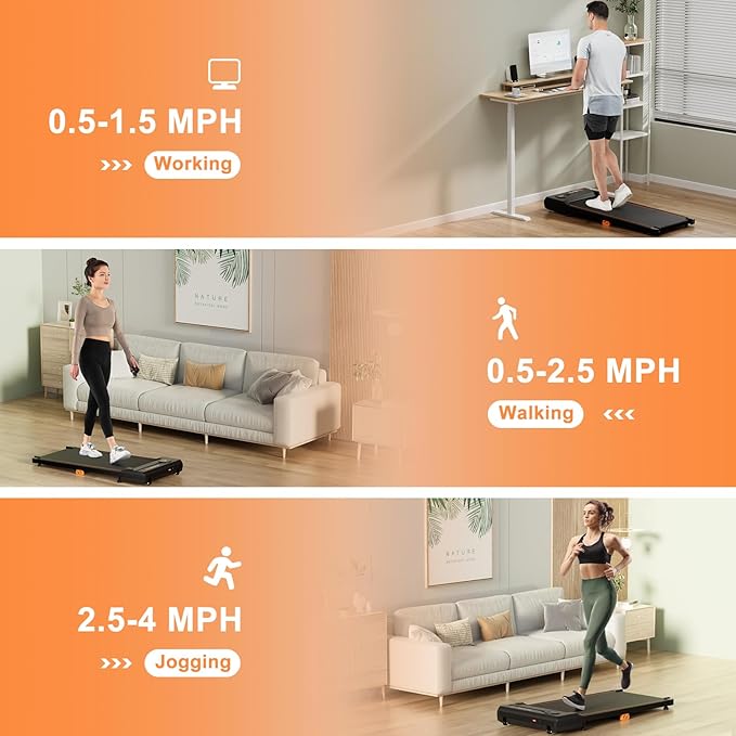 Goplus Walking Pad, 340 LBS Capacity Under Desk Treadmill with Remote Control, LED Display, 12 Preset Programs, Portable Treadmills for Home Small, Office
