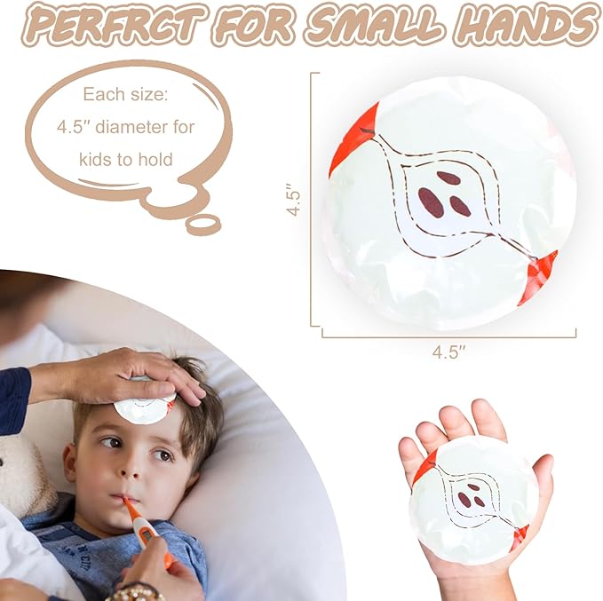 Ice Pack Cold Compress for Kids | Reusable Kid Ice Packs (3 Pack) | Soft Gel Boo Boo Relief for Bumps, Minor Wound Treatment&Bruises, Teething - Includes Washable Covers