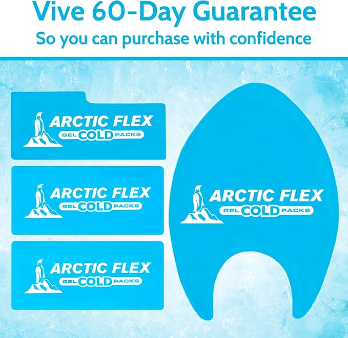 Arctic Flex Gel Replacement Packs - Ice Packs Reusable for Full Head Ice Brace - Hot & Cold Gel Pack for Injuries, Pain Relief, Swelling - Flexible Therapy Compression Wrap - Athletic, Women, Men
