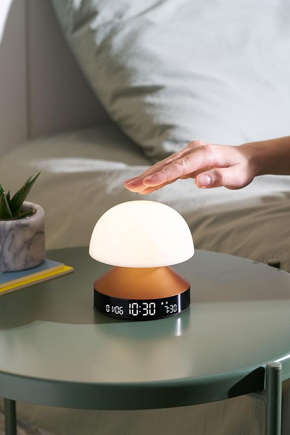 Lexon Mina Sunrise Alarm Clock, Wake Up Light & Sunset Lamp for Sleep Routine - Bronze
