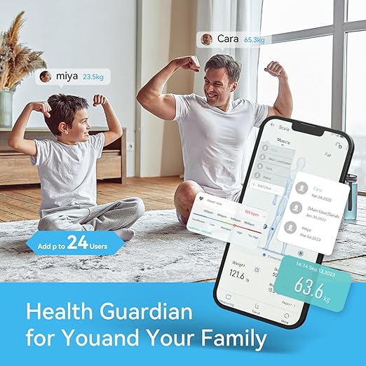 Fitdays Smart Scale for Body Weight and Fat Percentage FSA&HSA Eligible, 8-Electrode Digital Bathroom Scale with BMI, Body Fat & Muscle Mass to 28 Body Composition and Printable Body Analysis Report