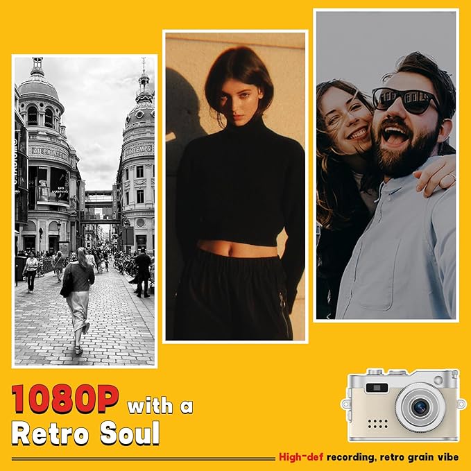 Mini Keychain Camera, 1080P & 2MP Retro Aesthetic, 32GB Memory, Pocket-Sized Vintage Camera, Bag Charm, Birthday Gift
